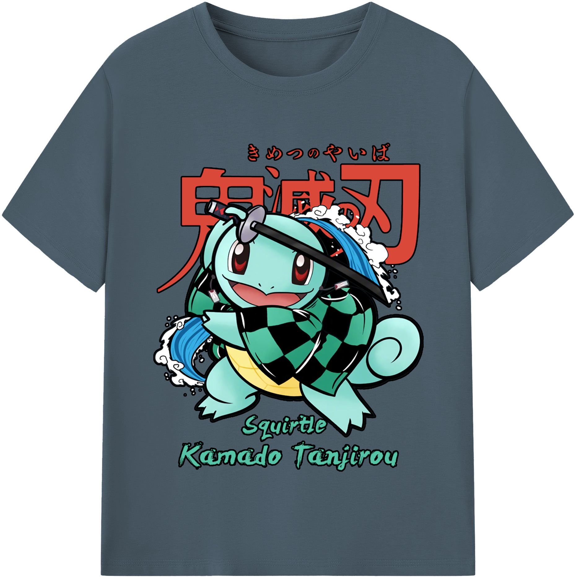（画像用） 鬼滅の刃 竈門 炭治郎／かまど たんじろう Kamado Tanjirou 綿100％半袖Tシャツ（フロントプリント）